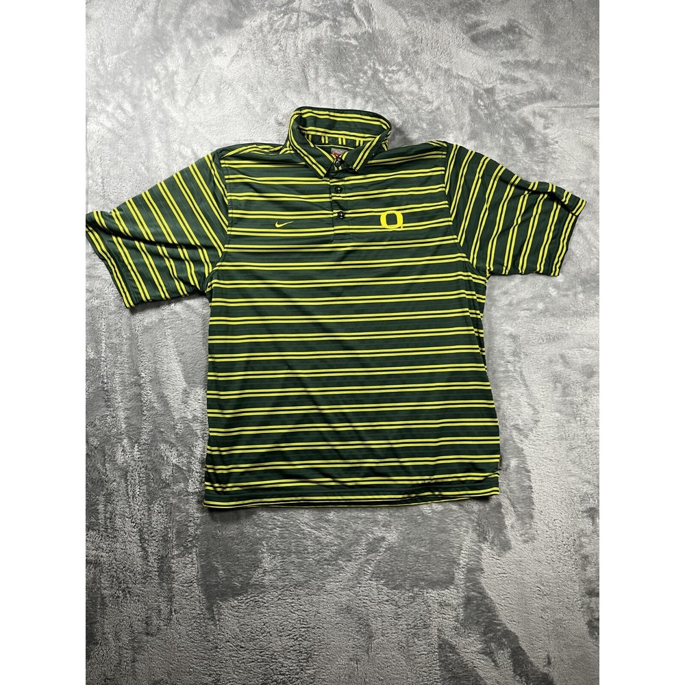 VTG Nike Men's Oregon Ducks Dri-FIT UV College Polo Green white SZ XL